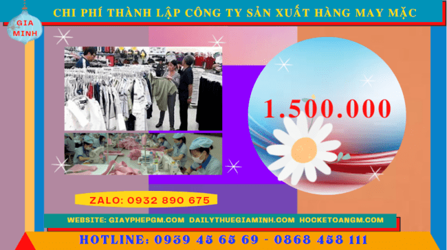 Chi phí thành lập công ty sản xuất hàng may mặc tại Lai Châu