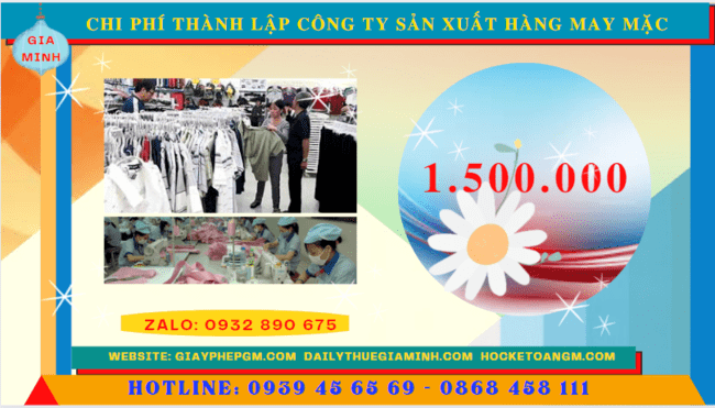 Chi phí thành lập công ty sản xuất hàng may mặc tại Phú Quốc