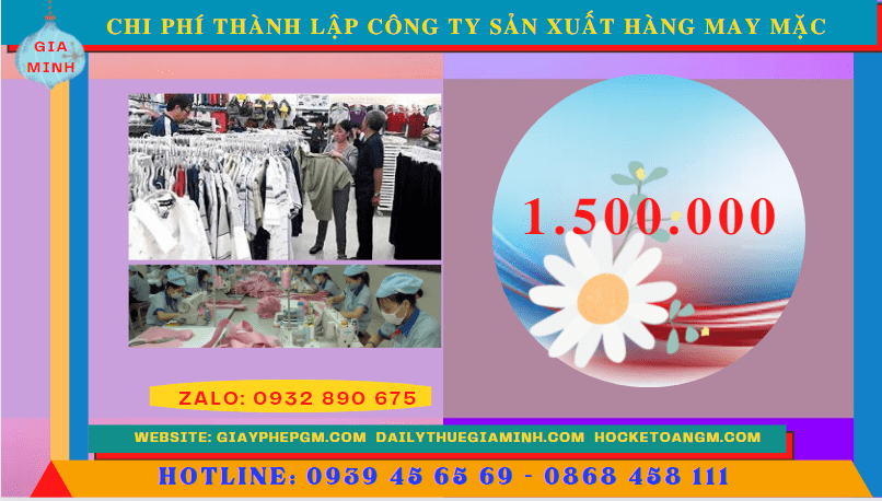 Chi phí thành lập công ty sản xuất hàng may mặc tại Quảng Bình