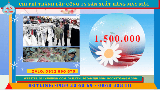 Chi phí thành lập công ty sản xuất hàng may mặc tại Sóc Trăng