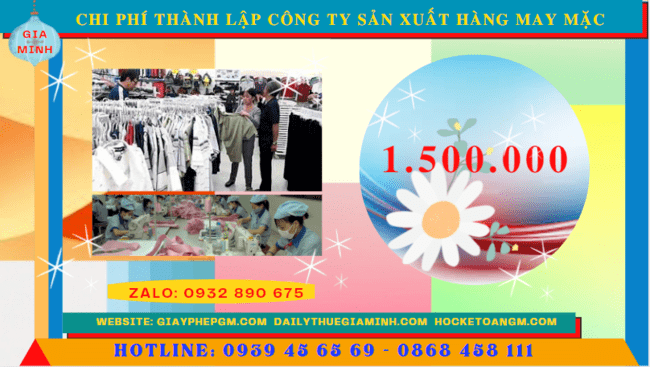 Thành lập công ty sản xuất hàng may mặc tại tây ninh 12 Chi phí thành lập công ty sản xuất hàng may mặc tại Tây Ninh