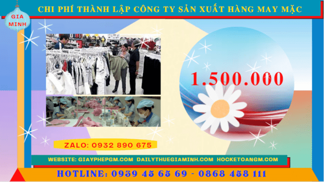 Chi phí thành lập công ty sản xuất hàng may mặc tại Thành Phố Hải Phòng