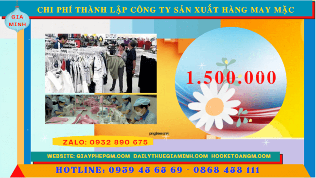 Chi phí thành lập công ty sản xuất hàng may mặc tại Thành Phố Thủ Đức 