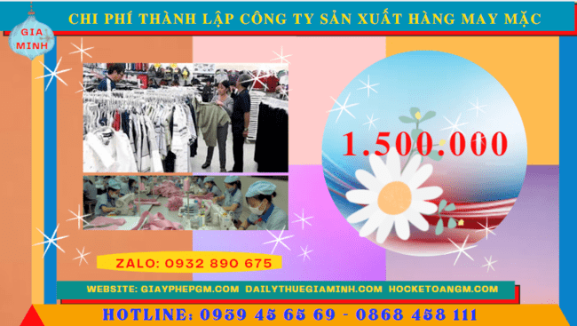 Chi phí thành lập công ty sản xuất hàng may mặc tại TP Hải Phòng 