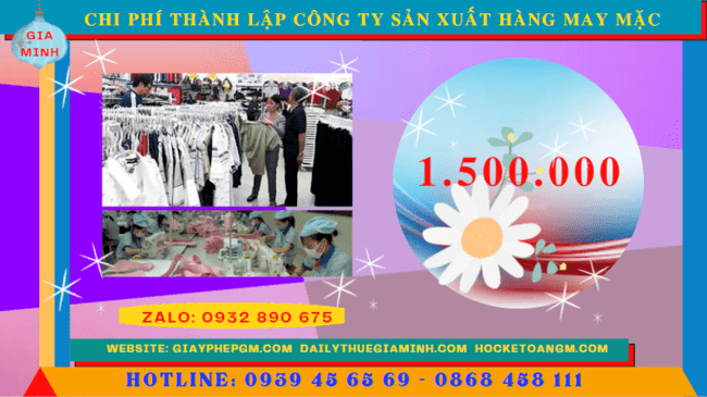 Thành lập công ty sản xuất hàng may mặc tại tp hưng yên 5 Chi phí thành lập công ty sản xuất hàng may mặc tại TP Hưng Yên