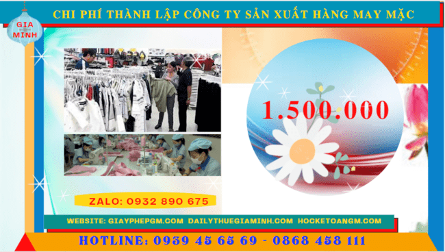 Chi phí thành lập công ty sản xuất hàng may mặc tại Vũng Tàu