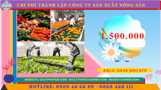Chi phí thành lập công ty sản xuất nông sản tại Phú Quốc