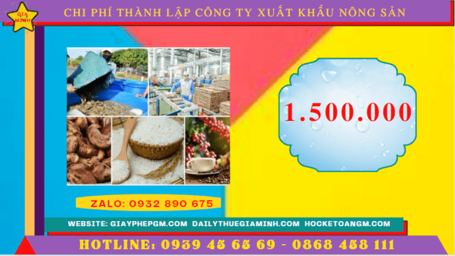 Thành lập công ty xuất khẩu nông sản tại đắk nông 5 Chi phí thành lập công ty xuất khẩu nông sản tại Đắk Nông