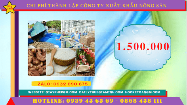 Thành lập công ty xuất khẩu nông sản tại điện biên 5 Chi phí thành lập công ty xuất khẩu nông sản tại Điện Biên