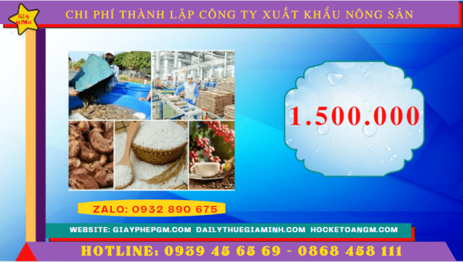 Thành lập công ty xuất khẩu nông sản tại lai châu 5 Chi phí thành lập công ty xuất khẩu nông sản tại Lai Châu