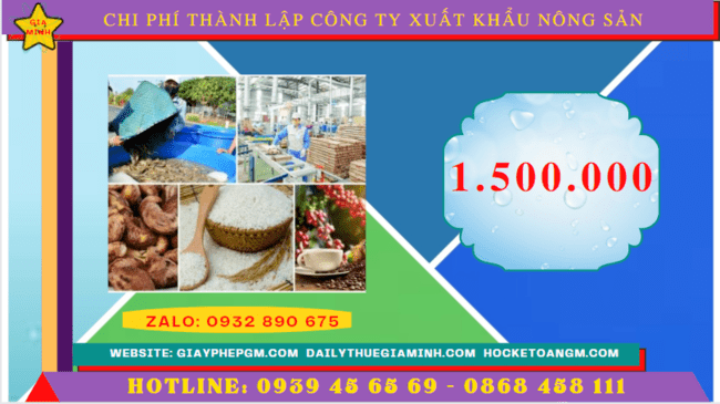 Thành lập công ty xuất khẩu nông sản tại lạng sơn 9 Chi phí thành lập công ty xuất khẩu nông sản tại Lạng Sơn