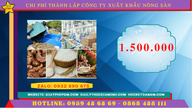 Chi phí thành lập công ty xuất khẩu nông sản tại Nha Trang