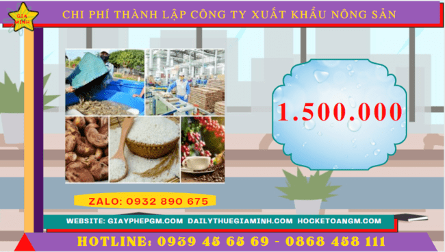 Chi phí thành lập công ty xuất khẩu nông sản tại Phú Quốc