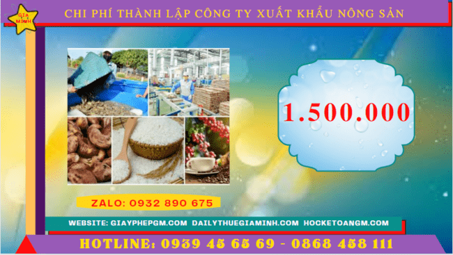Thành lập công ty xuất khẩu nông sản tại quảng ngãi 7 Chi phí thành lập công ty xuất khẩu nông sản tại Quảng Ngãi