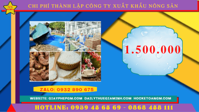 Chi phí thành lập công ty xuất khẩu nông sản tại Sóc Trăng