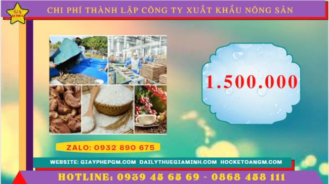 Thành lập công ty xuất khẩu nông sản tại tuyên quang 11 Chi phí thành lập công ty xuất khẩu nông sản tại Tuyên Quang