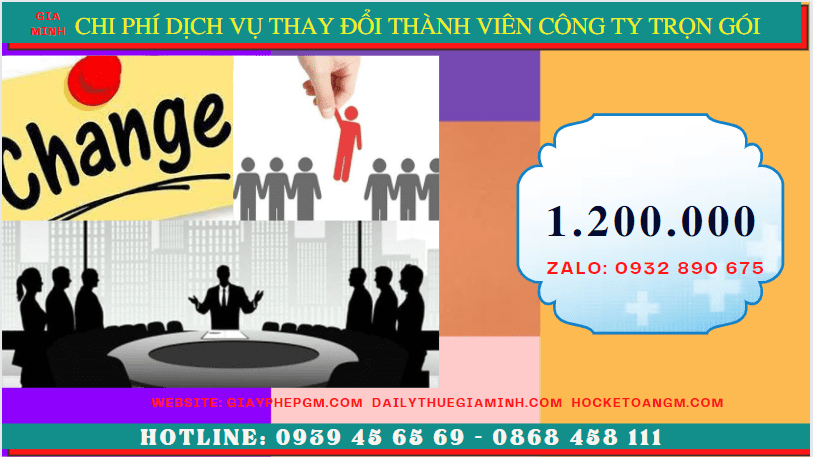 DỊCH VỤ THAY ĐỔI THÀNH VIÊN CÔNG TY TRỌN GÓI TẠI HÀ NỘI 5 Chi phí thay đổi thành viên công ty tại Hà Nội