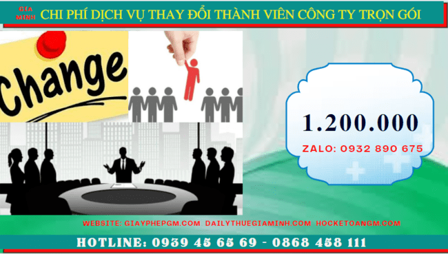 DỊCH VỤ THAY ĐỔI THÀNH VIÊN CÔNG TY TRỌN GÓI TẠI YÊN BÁI 5 Chi phí thay đổi thành viên công ty tại Yên Bái