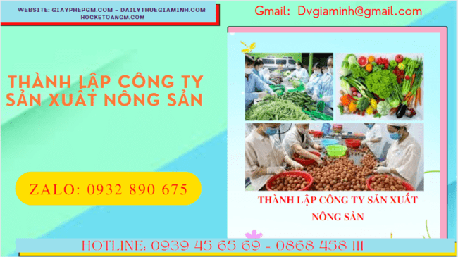 Dịch vụ thành lập công ty sản xuất nông sản tại Đắk Lắk