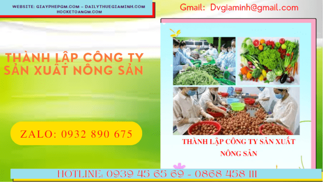 Dịch vụ thành lập công ty sản xuất nông sản tại Đắk Nông