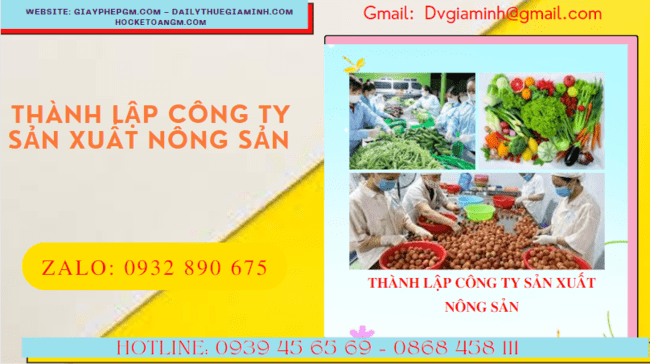 Dịch vụ thành lập công ty sản xuất nông sản tại Gia Lai