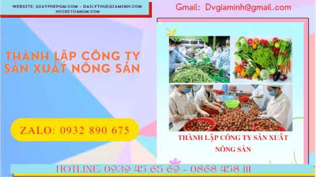 Dịch vụ thành lập công ty sản xuất nông sản tại Kon Tum