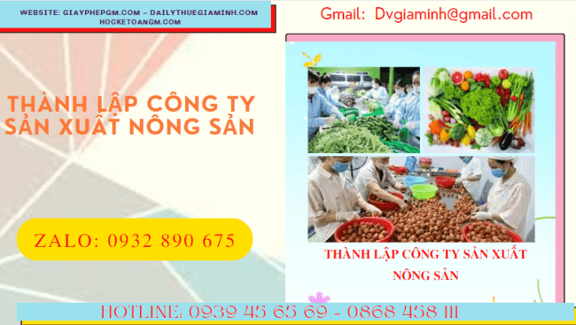 Dịch vụ thành lập công ty sản xuất nông sản tại Long An