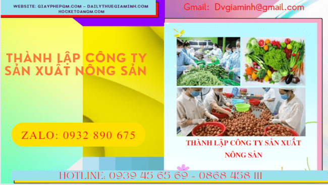 Dịch vụ thành lập công ty sản xuất nông sản tại Phú Quốc