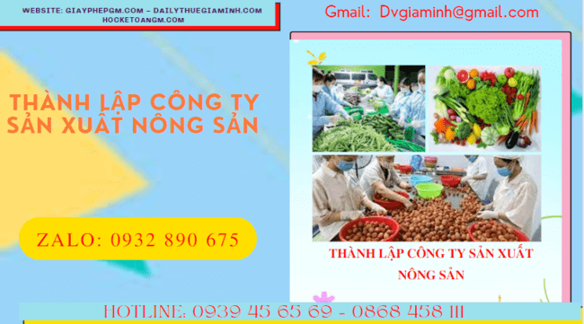 Dịch vụ thành lập công ty sản xuất nông sản tại Quảng Trị