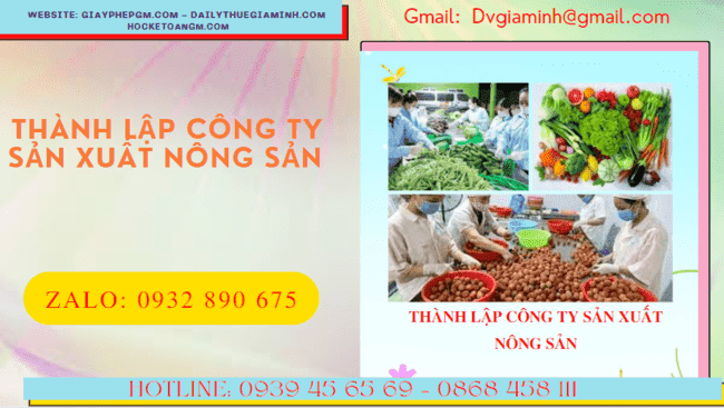 Dịch vụ thành lập công ty sản xuất nông sản tại Sóc Trăng