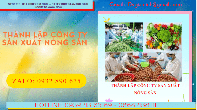 Dịch vụ thành lập công ty sản xuất nông sản tại Tây Ninh