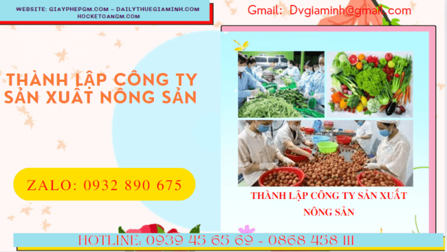 Dịch vụ thành lập công ty sản xuất nông sản tại Thừa Thiên Huế