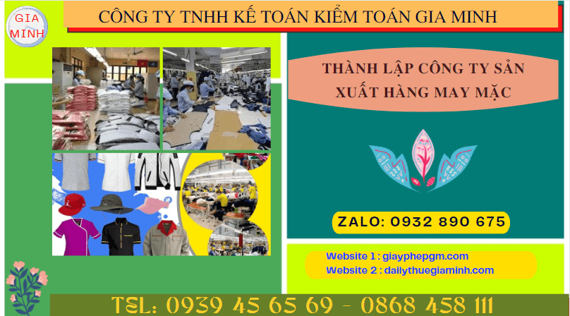 Hồ sơ thành lập công ty sản xuất hàng may mặc tại An Giang