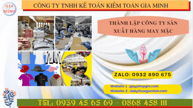 Hồ sơ thành lập công ty sản xuất hàng may mặc tại Bắc Giang