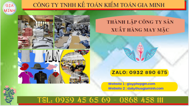 Thành lập công ty sản xuất hàng may mặc tại Bắc Ninh 4 Hồ sơ thành lập công ty sản xuất hàng may mặc tại Bắc Ninh