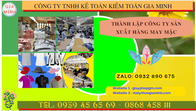 Thành lập công ty sản xuất hàng may mặc tại Bình Định 4 Hồ sơ thành lập công ty sản xuất hàng may mặc tại Bình Định