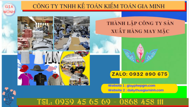 Hồ sơ thành lập công ty sản xuất hàng may mặc tại Bình Phước