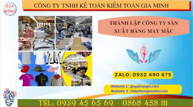 Hồ sơ thành lập công ty sản xuất hàng may mặc tại Cà Mau
