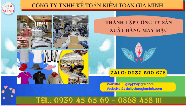 Hồ sơ thành lập công ty sản xuất hàng may mặc tại Cần Thơ