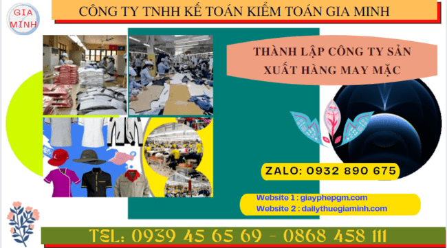 Hồ sơ thành lập công ty sản xuất hàng may mặc tại Đà Nẵng 