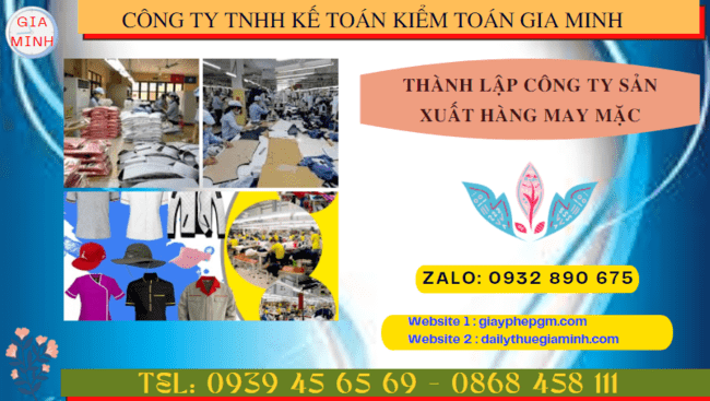 Hồ sơ thành lập công ty sản xuất hàng may mặc tại Đắk Nông