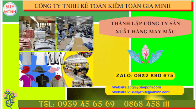 Hồ sơ thành lập công ty sản xuất hàng may mặc tại Hà Nội