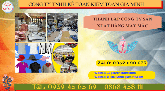 Hồ sơ thành lập công ty sản xuất hàng may mặc tại Hà Tĩnh