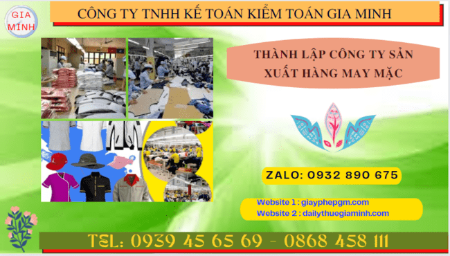 Hồ sơ thành lập công ty sản xuất hàng may mặc tại Hải Phòng