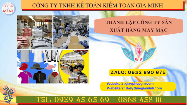 Hồ sơ thành lập công ty sản xuất hàng may mặc tại Hòa Bình