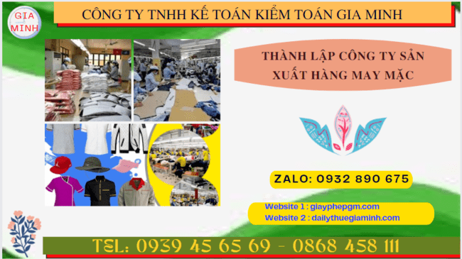 Hồ sơ thành lập công ty sản xuất hàng may mặc tại Huế