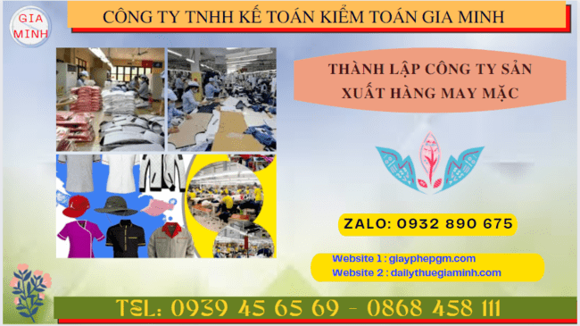 Hồ sơ thành lập công ty sản xuất hàng may mặc tại Khánh Hòa