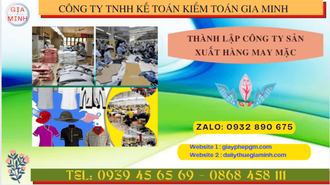 Hồ sơ thành lập công ty sản xuất hàng may mặc tại Lai Châu