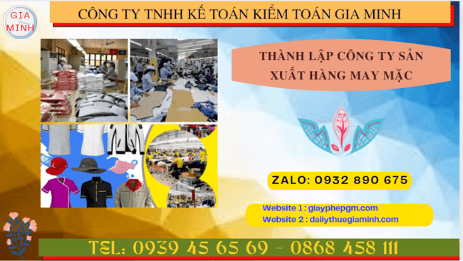 Hồ sơ thành lập công ty sản xuất hàng may mặc tại Lâm Đồng