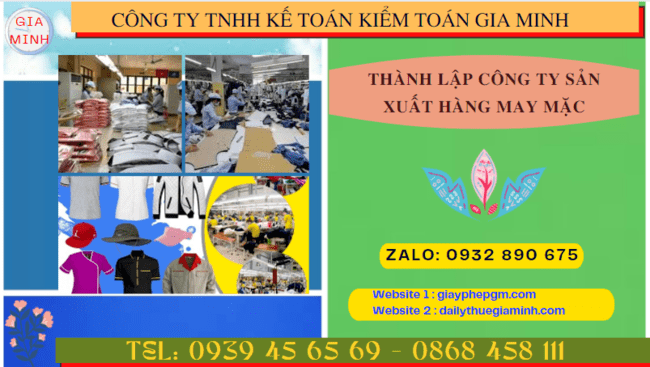 Hồ sơ thành lập công ty sản xuất hàng may mặc tại Nam Định